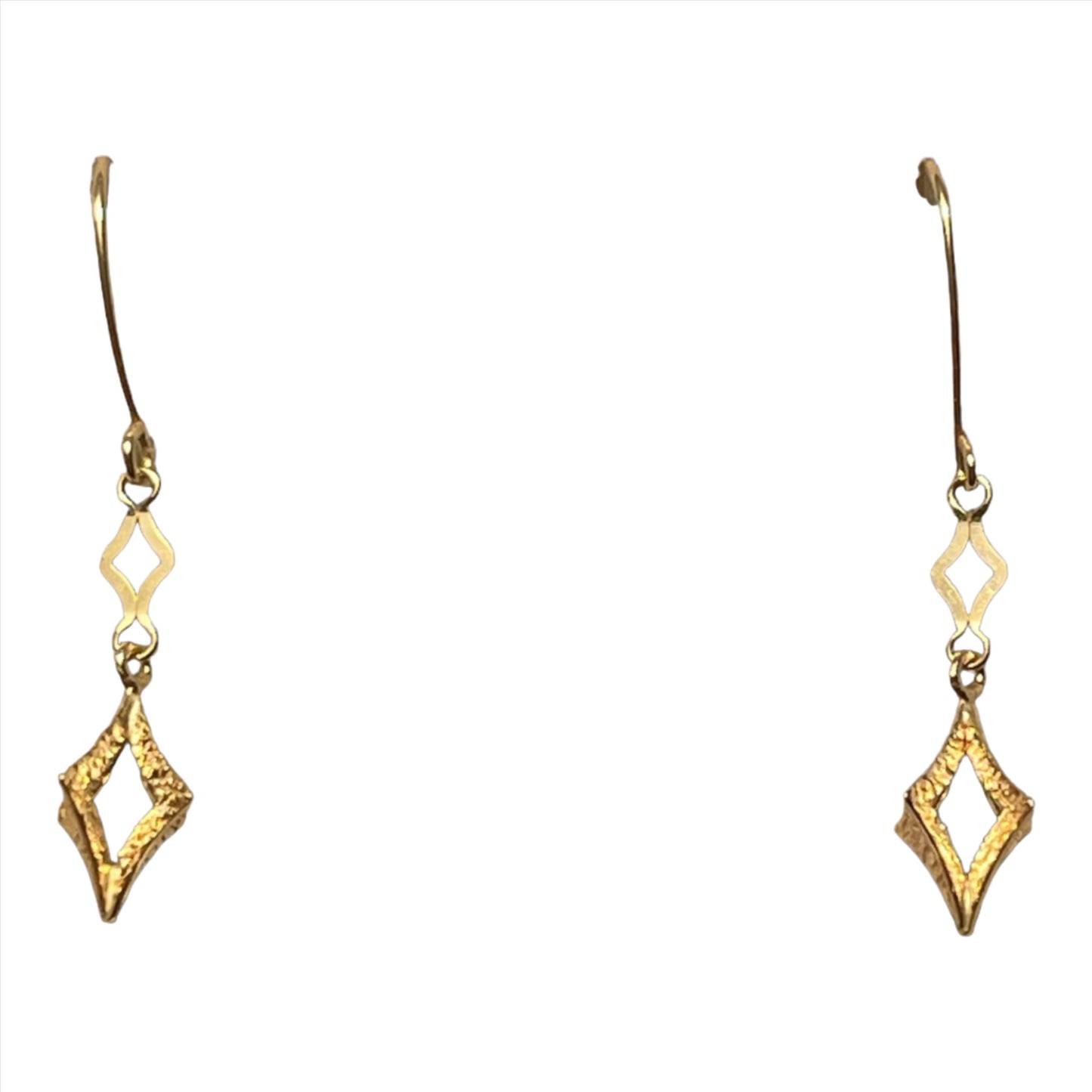 10kt Gold drop earrings diamond shaped