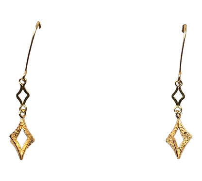 10kt Gold drop earrings diamond shaped