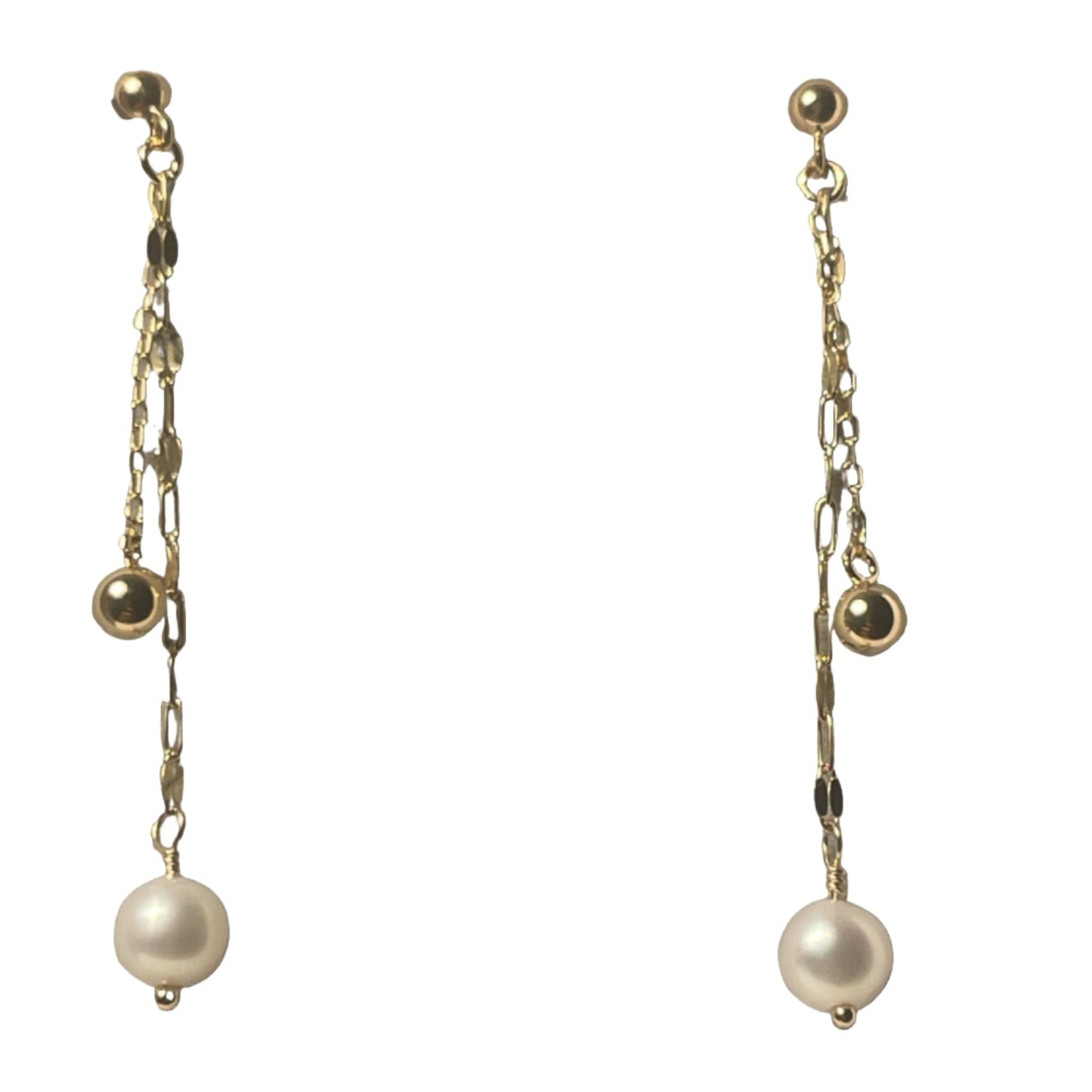 10kt Gold Pearl Drop Earrings