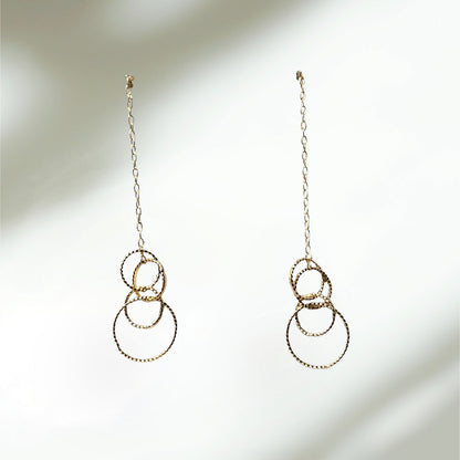 10kt Gold Drop Hoops