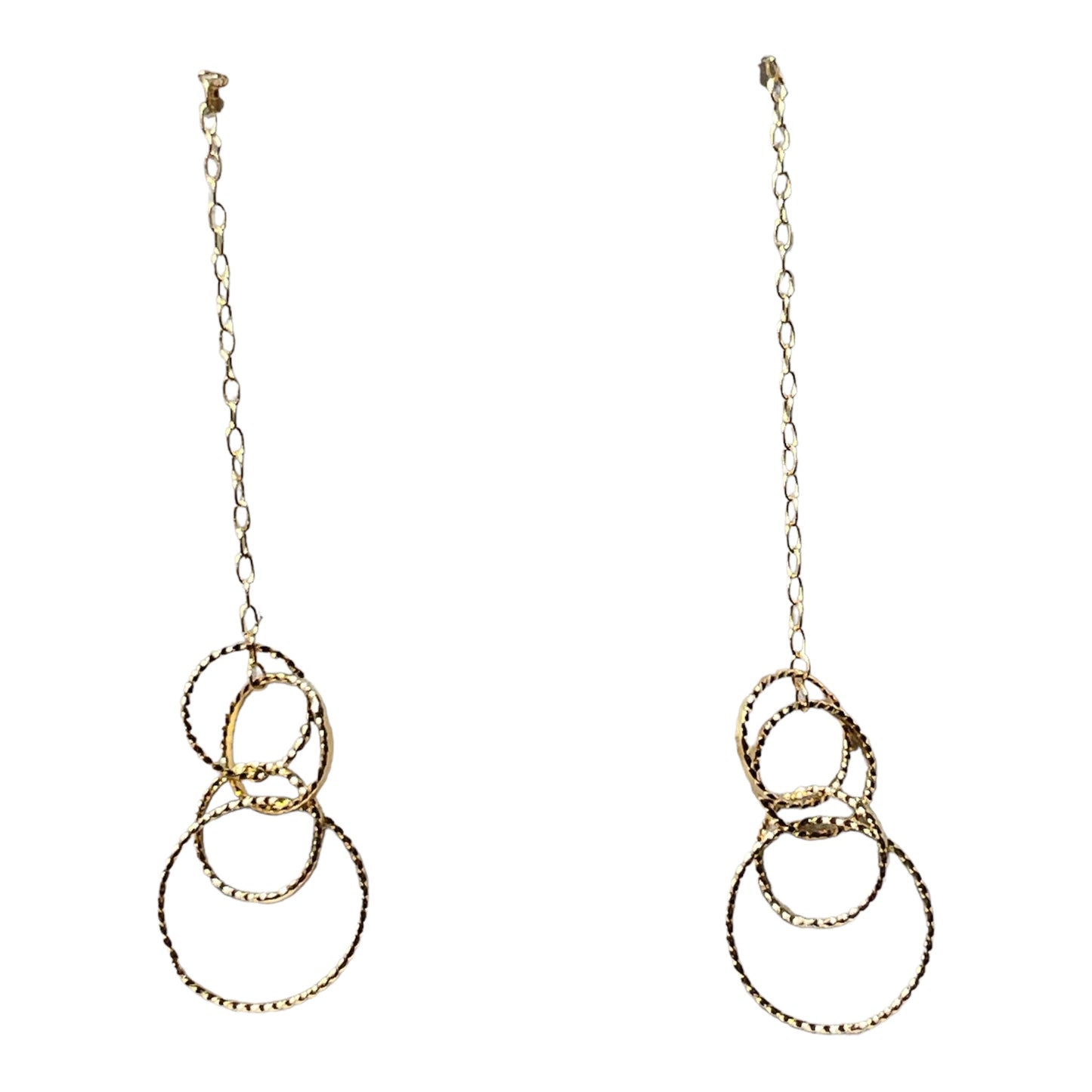 10kt Gold Drop Hoops